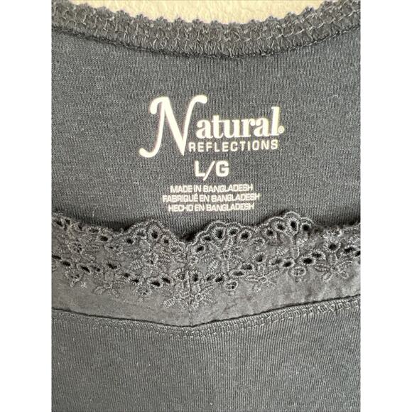 Natural Reflections Women’s Large Black Tank Top Lace Neckline‎ - Picture 9 of 14